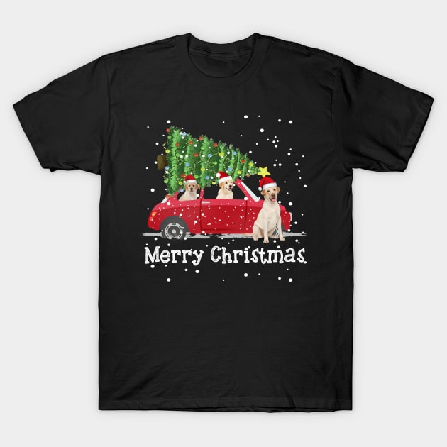 Nova Scotia Duck Tolling Retriever Rides Car Red Truck Christmas Tree - Merry Christmas Dog Lovers T-Shirt by nakos